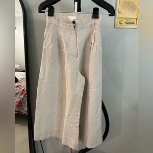 H&M high-waisted wide leg linen pant